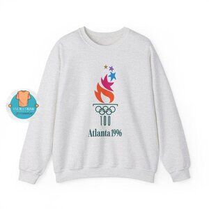 1996 Summer Games Lightweight Ash Grey Comfy Shirt Sweatshirt Retro